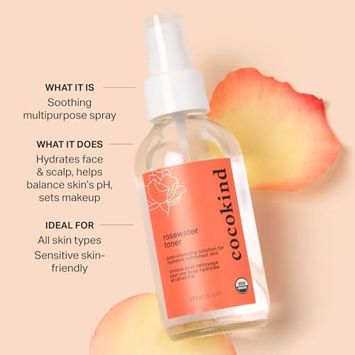 Cocokind Rosewater Facial Toner, 4 Fl Oz 4 Fl Oz (Pack of 1)