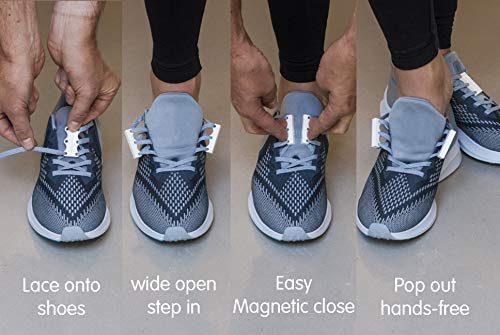 Magnetic Lacing Solution, No Tie Easy Long-Lasting Shoelace Magnets 2 - Adult / Youth Chrome
