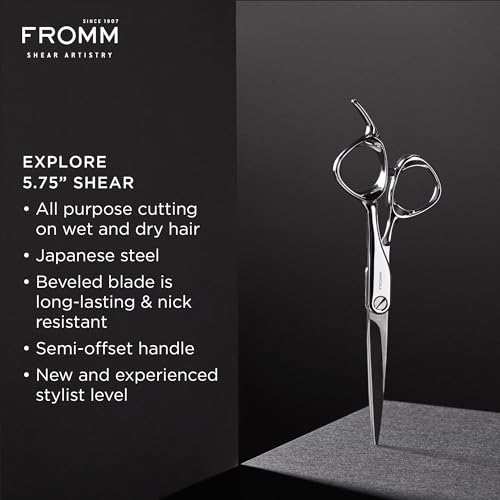 Fromm Explore 5.75" Japanese Steel Hair Cutting Shears, Beveled Blade