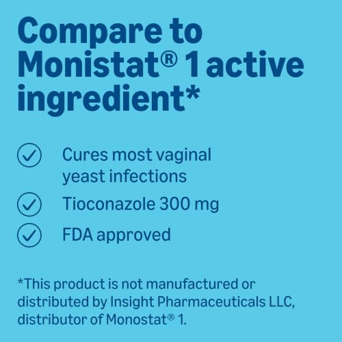 Amazon Basics Tioconazole Ointment 6.5 Percent, 1-Dose Treatment, Vaginal Yeast Infection Treatment for Women, Feminine Care, 0.16 Ounce (Pack of 1) (Previously Care) 0.16 Ounce (Pack of 1)