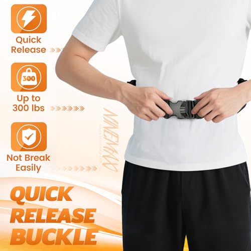 NINEMAX Gait Belt with 7 Handles, Adjustable Transfer Belt for Seniors Orange