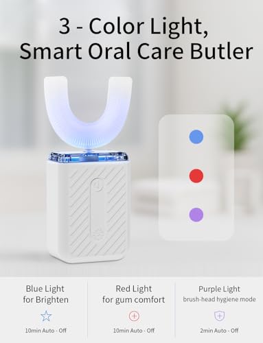 GentleCare Series U-Shaped Electric Toothbrush, Food-Grade Silicone, 4 Modes, 60-Second Clean, Magnetic Contact Charging Dock