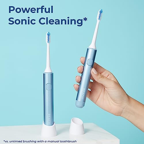 Reach Sonic USB Electric Toothbrush, Soft, Includes Toothbrush Handle, Brush Head, Toothbrush Cap, Travel Case and Toothbrush Stand (Pack of 2)