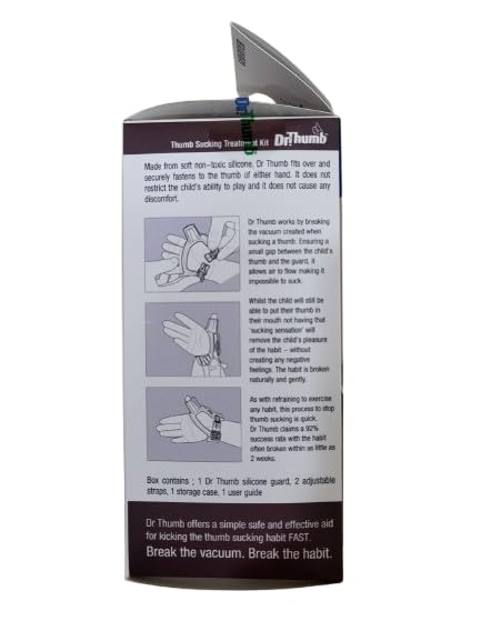 Dr. Thumb Thumb Guard – Stop Thumb Sucking Habit in Kids & Toddlers | Comfortable & Safe Oral Care Solution (Large 3-7 Years)