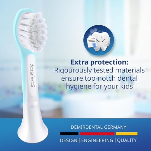 8-Pack Replacement Mini Toothbrush Heads Compatible with Sonicare Kids Turquoise 3-6 Year