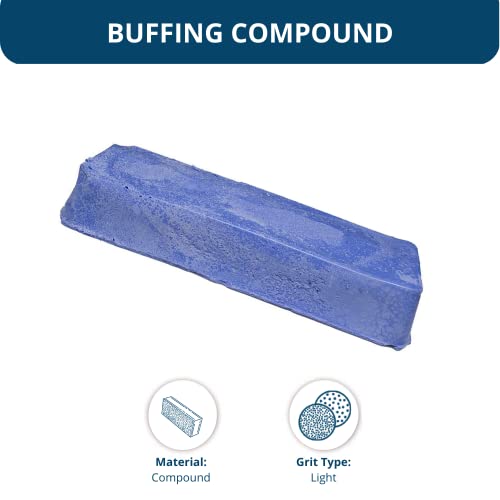 Benchmark Abrasives Buffing Compound for Polishing Removing Scratches Edge Finishing Cleaning for Non-Ferrous Metals Plastics Synthetic Materials, 1 Pound Bar (Blue Plastic) Blue Plastic