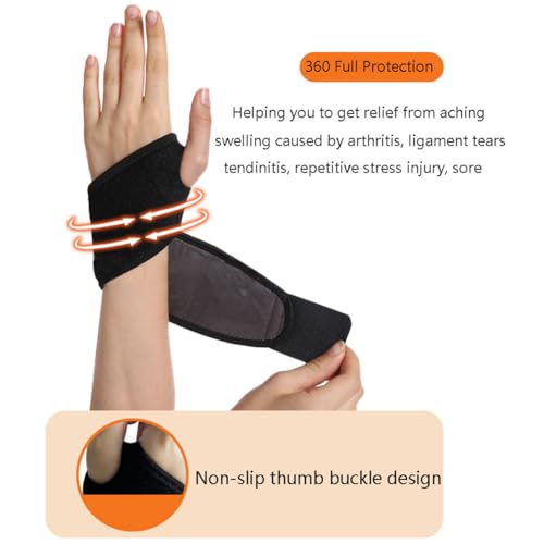 USB Wrist Brace Heating Pad Adjustable Heated Wrist Brace Wrap 3 Heating Levels Wrist Warmer Electric Heating Pad for Wrist and Hand Wrist Support to Relieve Pain Medium
