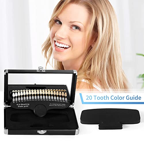 EZGO Professional 3D R-20 Dental Teeth Whitening Shade Guide for Dentist Tracking Teeth Whitening Course, 20 Colors Tooth Shade Guide
