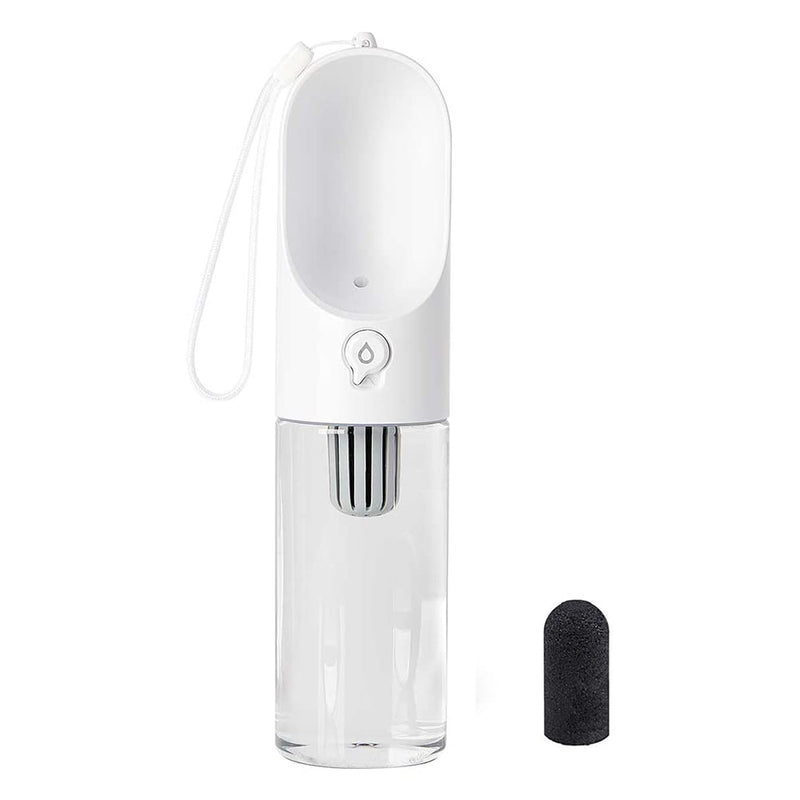 PETKIT Dog Water Bottle with Filter, Leak Proof Dog Water Dispenser with Drinking Bowl, Food Grade Material, Lightweight Portable Pet Water Bottle for Walking,Hiking,Travel, BPA Free 14 oz WHITE - BeesActive Australia