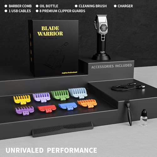 ANGFAN Cordless Hair Clippers for Men 8000RPM 5-Speed 440C Oxide Blades AngFan-712Hair clippers