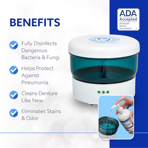 Dr. B Dental Solutions Ultrasonic Cleaner – Efficient Dental Cleaner with High-Frequency Waves for Removing Debris and Stains from Dentures, Night Guards, Retainers, and Aligners 1 Count (Pack of 1)