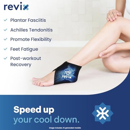 REVIX Ankle Ice Pack Wrap for Plantar Fasciitis, 45-Min Long Lasting Cold 1 Pack