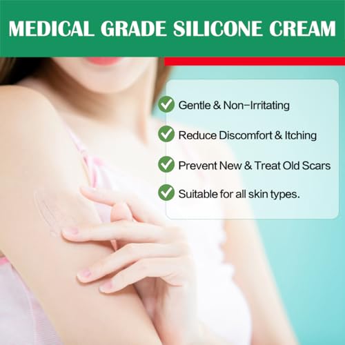 Advance Silicone Scar Cream Gel: Old & New Scars Treatment Stretch Marks Removal - Body Face Surgical Skin Healing - Recovery C-Section Keloids Injury Acne Wound Dark Spot for Kids 1oz (30 g) (Green)