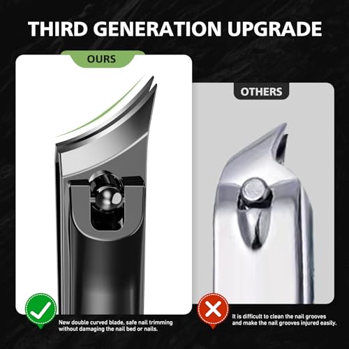 BALUCA Slant Ingrown Nail Clipper for Thick Toenails and Ingrown Nails Black