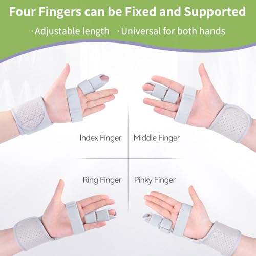 Trigger Finger Splint, Finger Brace Joint Stabilizer, Hand Brace with finger Support, Pinky Middle Pointer Fingers Splint, Broken Fingers Splint Single Grey 1