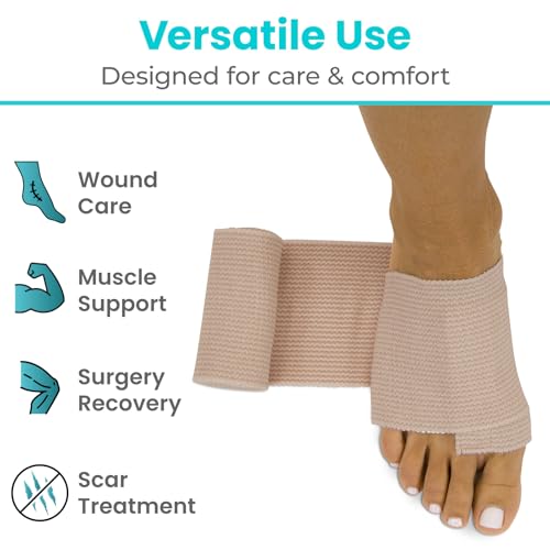 Vive Care Elastic Bandage with Adhesive Closure 6" x5yd - Medical Tape 6 in