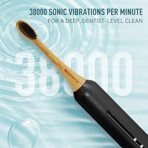Sonic Electric Toothbrush with Bamboo Heads, Black