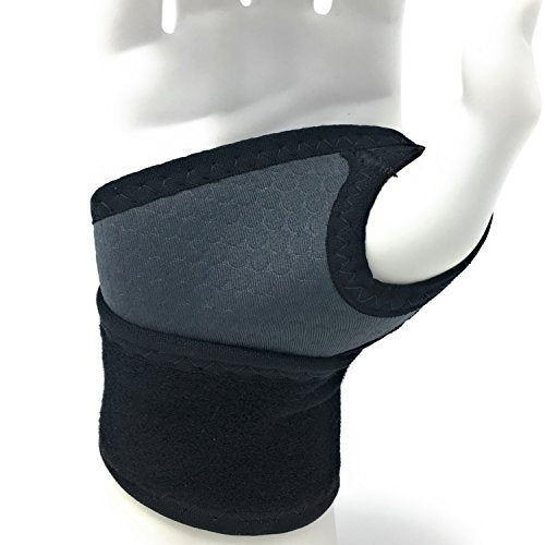 Champion Wrist Wrap Support, Universal Fit, Airmesh Fabric, Grey,