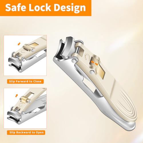 Toenail Clippers for Thick Ingrown Nails, Nail Clipper for Seniors (Chp PK) Champagne Pk