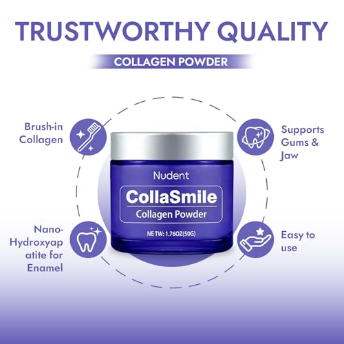 Collagen Tooth Powder with Hydroxyapatite – Enamel Strengthening Toothpaste Powder for Healthy Gums, Natural Oral Care Formula