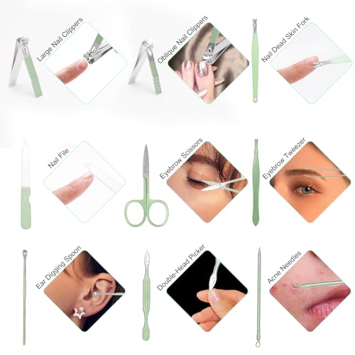 Manicure Set Personal Care Nail Clipper Kit-9 Pieces Pedicure Set Grooming Kit, Gift for Relatives Friends, Families Parent Wife Girlfriend