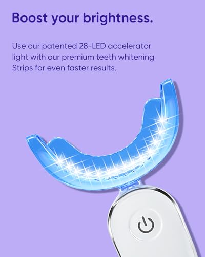 MySmile 28LED Light with10Pcs Teeth Whitening Strips and 5LED Light with 3Pcs Teeth Whitening Gel - 10-Min Fast Remove Coffee Wine Tobacco 20 Years of Stains Whitening Tooth