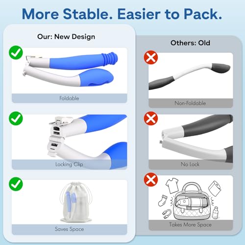 Portable Bidet for Travel & Foldable Bottom Buddy Wiping aid for Women White