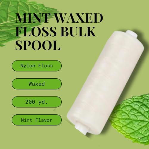 Mint Waxed Dental Floss Bulk Spool 3 Pack, 200 yd Each, Includes Dispenser