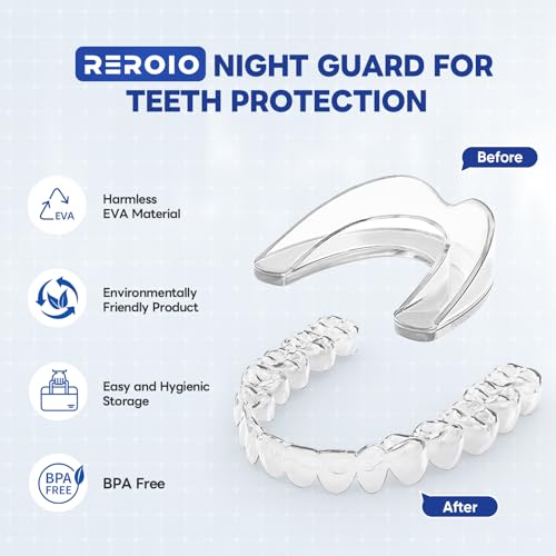 Anti Grinding Guard, Mouth Guard for Grinding Teeth at Night, Mouth Guard for Sleeping, Perfect fit Night Guards for Teeth Grinding, Reusable Mouthguard for Adults 1.8*2.2in+1.8*2.4in