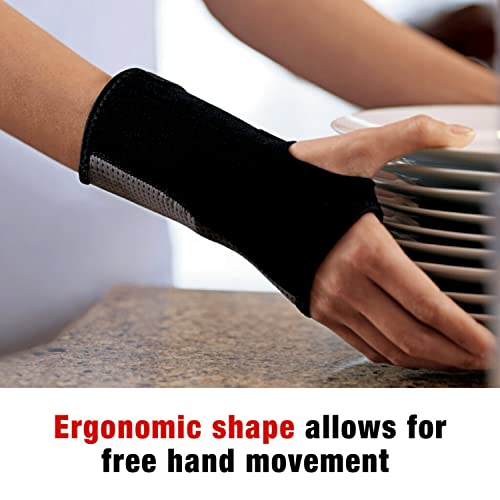 ACE Brand Reversible Splint Wrist Brace, Provides Moderate Stabilizing Support to Sore, Weak and Injured Wrists, Adjustable, Gray, 1/Pack