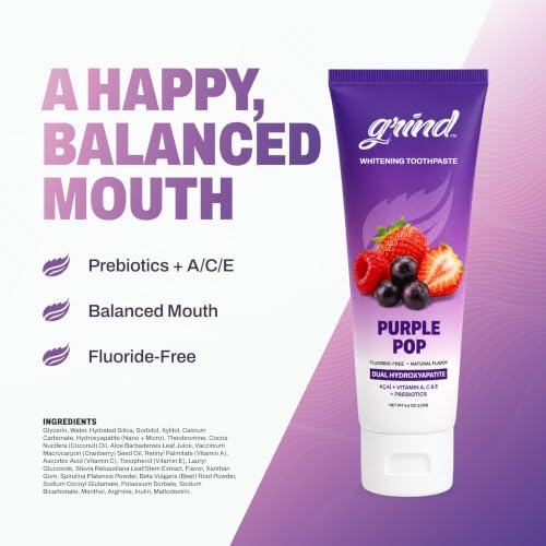 Grind Toothpaste 3-Pack, Nano-Hydroxyapatite Fluoride-Free Formula | Appropriate for Sensitive Teeth, Adult Oral Care | Adventurer Bundle - Advance Mint, Cinnamon Kick & Purple Pop