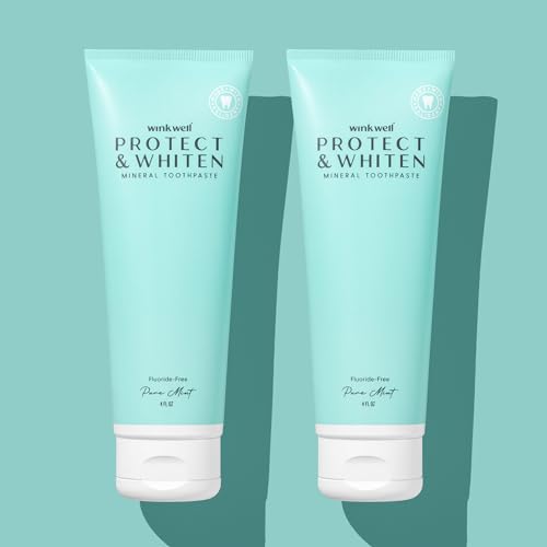 Wink Well Nano Hydroxyapatite Toothpaste- Protect & Whiten Remineralizing with Fresh Mint Flavor- 100% Natural Flouride Free Toothpaste for Adults & Kids- Vegan, 4Oz (2) 2