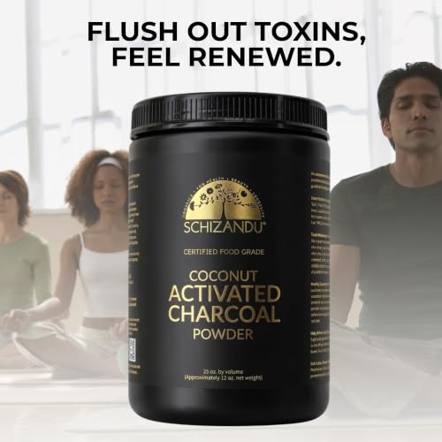 Organic Charcoal Powder by Schizandu - Activated Charcoal Natural, Vegan, Organic, GMO Free - Large Bottle 25 oz Powder