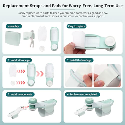 Bunion Corrector for Women Big Toe - US Patent 3 Precision Angles (0°/7.5°/15°) Adjustable Toe Straightener & Bunion Splint Brace with Extra Straps & Toe Separator, Fits Left & Right Foot, Medium, Pink 1 PCS