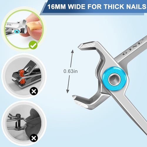 Toenail Clippers for Thick Nails for Seniors, 3-Pack Sliver 4pcs