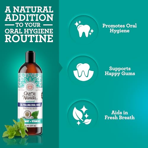 GuruNanda Whitening & Fresh Breath Bundle – 7-Day Whitening Strips, Hydroxyapatite Toothpaste & CocoMint Oil Pulling 8oz for a Brighter Smile & Happier Gums
