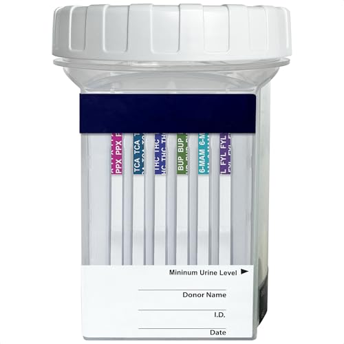 DrugTect 18 Panel Drug Test Cup - CLIA Waived Fentanyl - 5 Pack