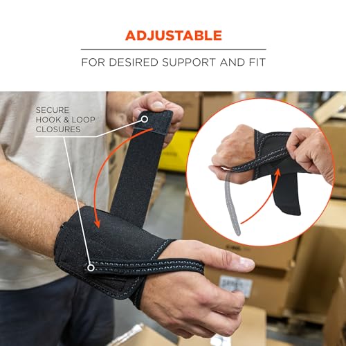 Ergodyne - 70004 ProFlex 4000 Single Strap Wrist Support, Black - Medium, Right Hand M-Right