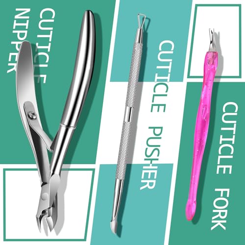 TsMADDTs Manicure Tools Kit Nail Care Kit with 3 pcs Files, 2 pcs Buffer Blocks, 2 Polishing Buffers, Cuticle Nipper, Pusher and Cuticle Oil Rose