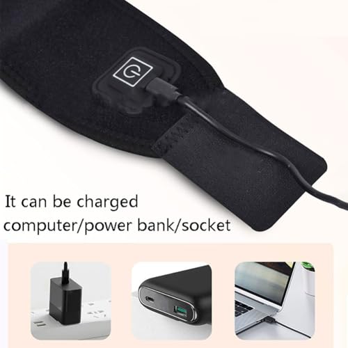 USB Wrist Brace Heating Pad Adjustable Heated Wrist Brace Wrap 3 Heating Levels Wrist Warmer Electric Heating Pad for Wrist and Hand Wrist Support to Relieve Pain Medium