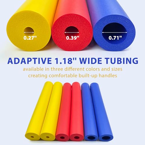 Foam Grip Tubing 6pcs Adaptive Utensils Grip Tubing, Built up Grip Aid for Utensils, Tools and Pens for Elderly, Disabled, Arthritic, Handicapped Pack of 6