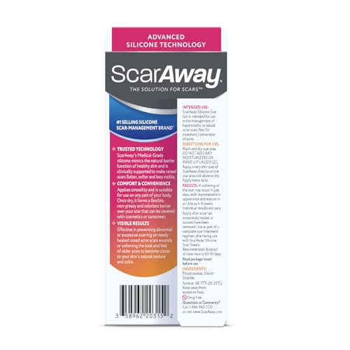 ScarAway Acne Scar Gel, Medical-Grade Silicone Scar Gel, Clear, 15g