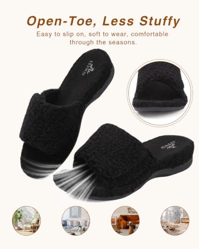 Orthopedic Slippers for Women Adjustable Arch Support House Slippers 8 Black