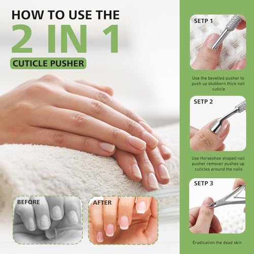 Stainless Steel Cuticle Pusher, BALUCA Horseshoe Shaped Double-Ended Cuticle Sticker – The Ultimate Nail Technician’s Sidekick for Perfect Manicures and Pedicures