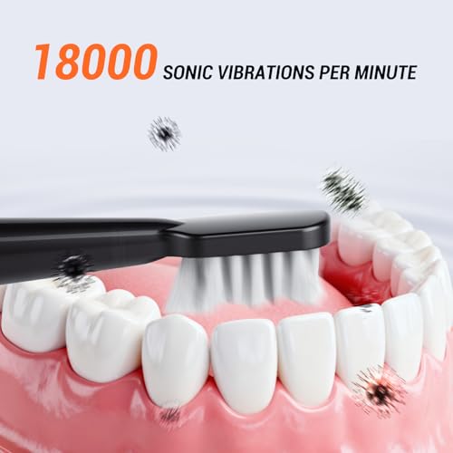 6 Pack Sonic Electric Toothbrushes for Adults Family Set with 24 Replacement Heads 5 Cleaning Modes Rechargeable Employee Appreciation Gifts Bulk 1 Count (Pack of 6)