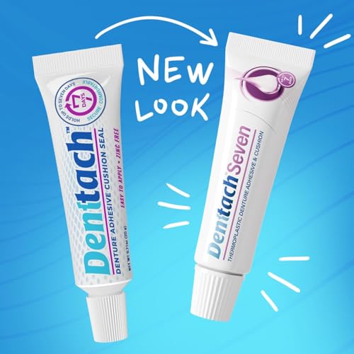 Denttach Seven Denture Adhesive, Thermoplastic Denture Cushion and Reliner, Upper and Lower Denture Comfort for Up to 7 Days, Zero Glue, Zinc Free (2) 2