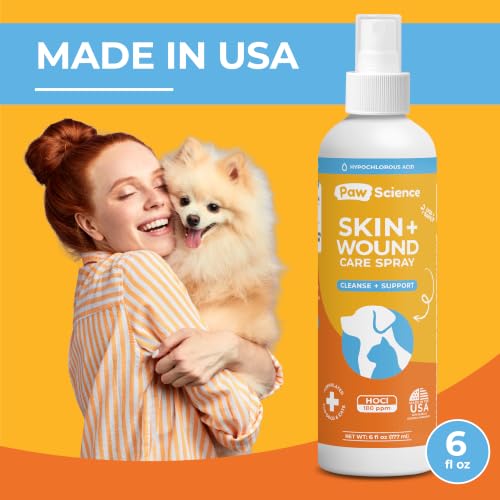 Paw Science Skin & Wound Care Spray for Dogs & Cats – Lick-Safe Antiseptic Healing Aid, Itch Relief & Skin Repair Treatment for Hot Spots, Rashes, Cuts, Burns, & Irritation