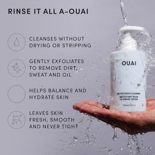 OUAI Detox Facial Cleanser - Face Wash with Glycolic Acid (7.8 fl oz) 7.8 Fl Oz (Pack of 1)
