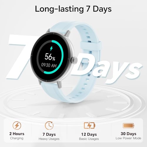 Smart Watches for Men Women,Smartwatch for iPhone/Samsung/Android,(Answer/Make Call),1.57" HD 43mm Fitness Tracker with Heart Rate/SpO2/Sleep Monitor,IP68 Waterproof,110+ Sport Mode,with 2 Bands Sky Blue 1.57 inches