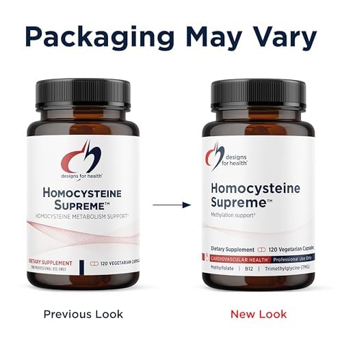 Designs for Health Homocysteine Supreme - Methylated Multivitamin of B Vitamins with Riboflavin, B6, B12, Folate, L-Serine & TMG for Brain Support & Healthy Inflammatory Response (120 Caps) 120 Count (Pack of 1)